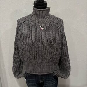 H&M Charcoal Knit Turtleneck Sweater